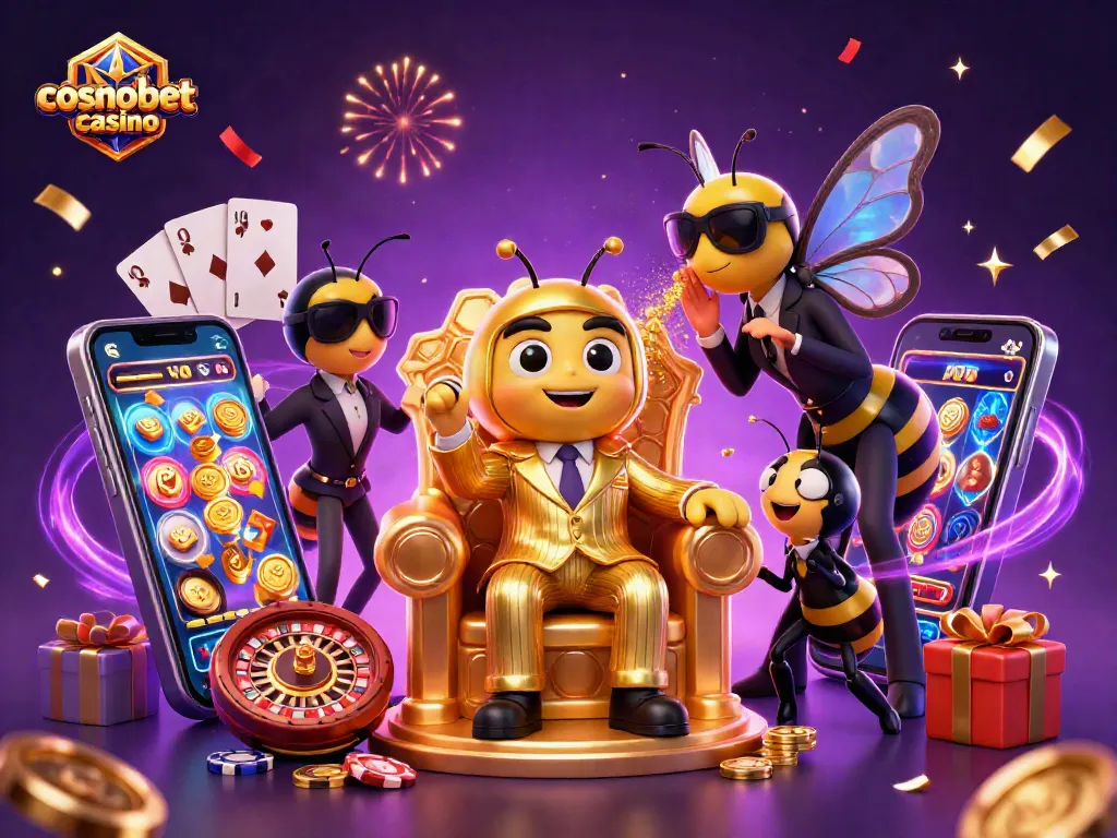 Engage in thrilling gaming at cosmobet casino with dynamic visuals of a cartoon mob boss and exciting casino elements.