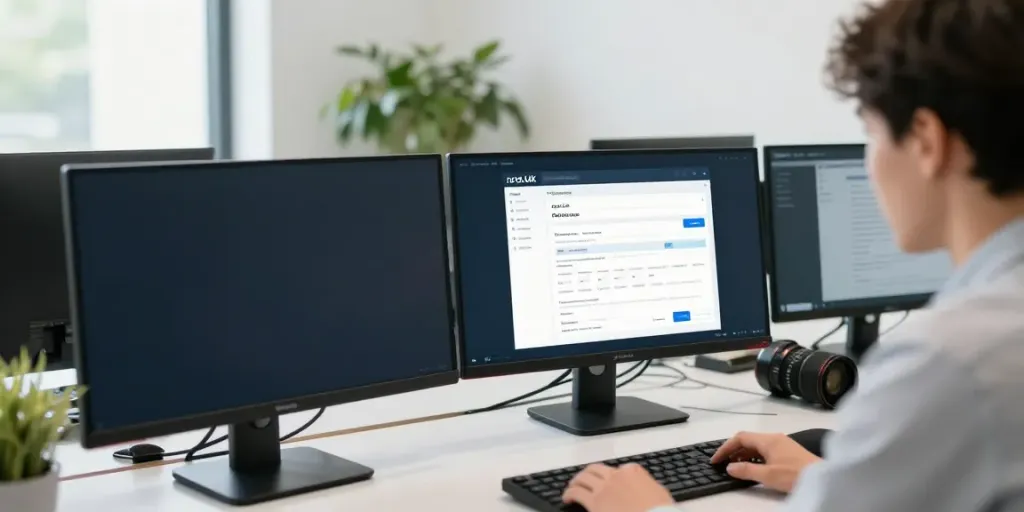 Register .co.uk domain name in a collaborative office environment.