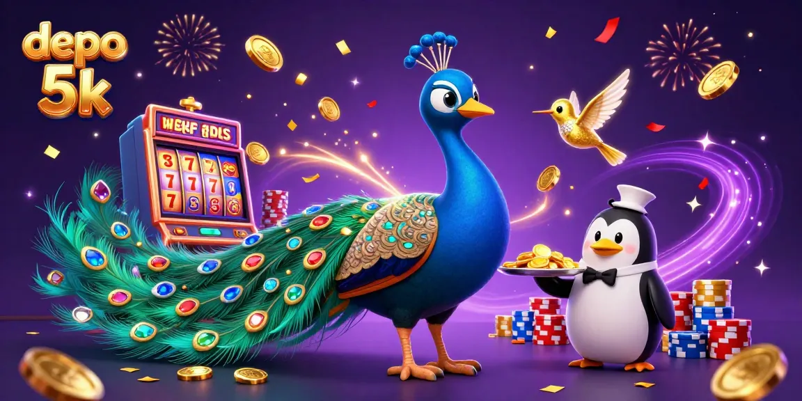 Play exciting games at depo 5k featuring colorful slot machines and dynamic casino elements.